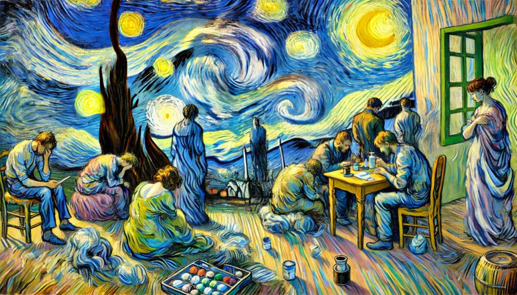 A-painting-in-the-style-of-Vincent-Van-Gogh-depicting-the-theme-The-Role-of-Mental-Health-in-Substance-Abuse